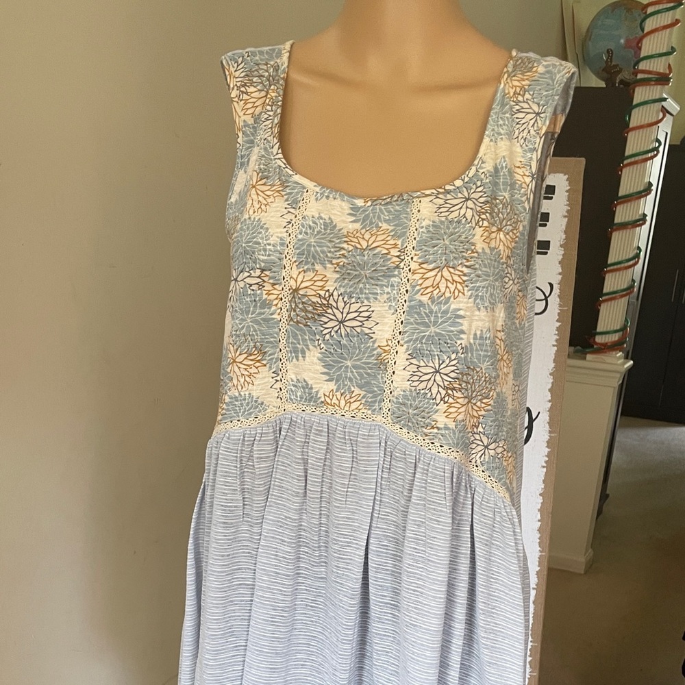 NWT Blue Cotton Sleeveless Top Size Small
